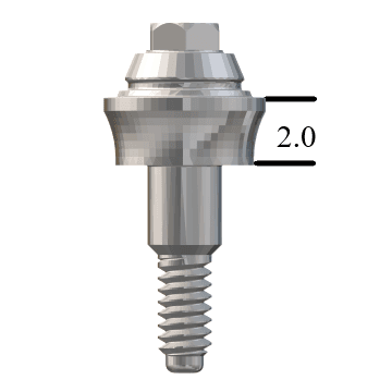 Biomet 3i Certain®-compatible 4.1mm Straight Multi-Unit Abutment X 2mm