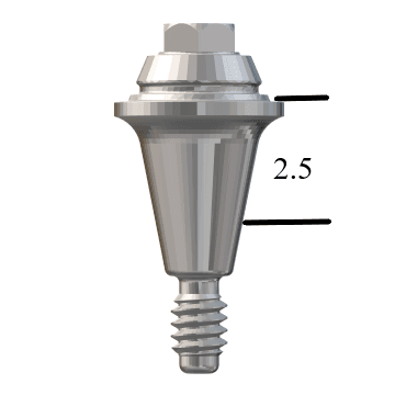 Astra®-compatible Aqua 3.5/4.0mm Straight Multi-Unit Abutment X 2.5mm