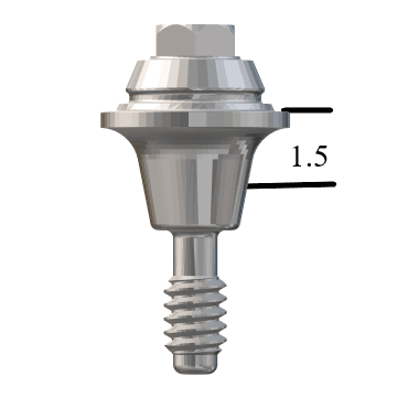 Hiossen® HG-compatible Mini Straight Multi-Unit Abutment X 1.5mm