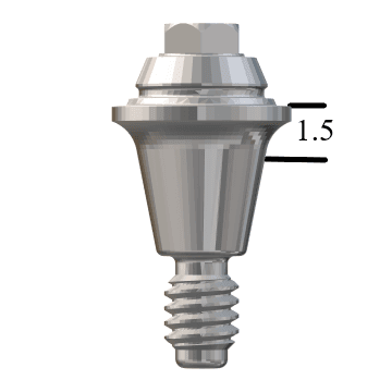 Hiossen® HG-compatible Regular Straight Multi-Unit Abutment X 1.5mm
