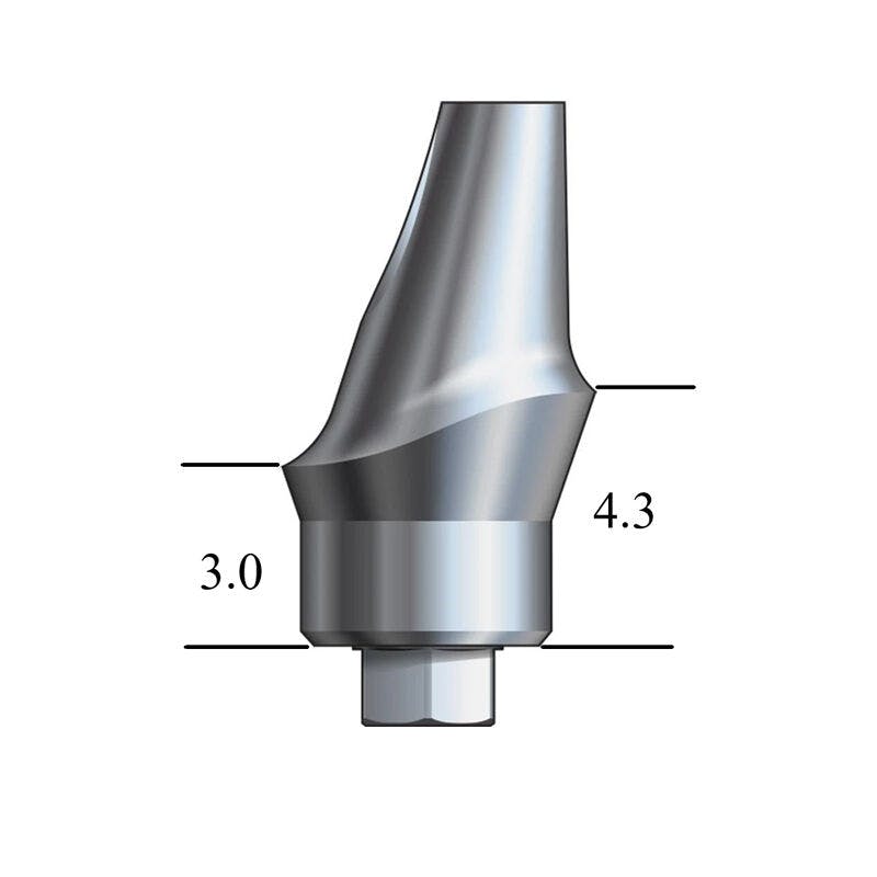 Zimmer® TSV-compatible 4.5mm Esthetic Abutment 15° Angle, Anterior