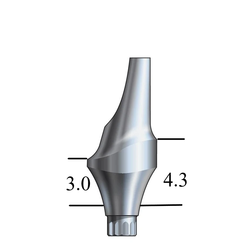 Astra®-compatible 3.0mm Esthetic Abutment 15° Angle, Anterior