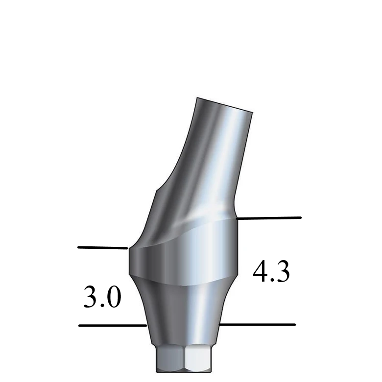 Hiossen® HG-compatible Regular Esthetic Abutment 15° Angle, Anterior